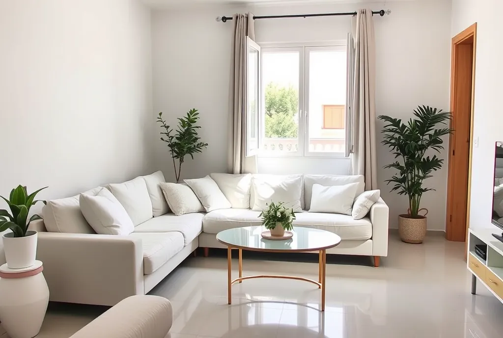 Salón de una vivienda tras la descontaminación